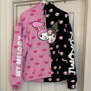 Dumbgood Pink and Black My Melody and Kuromi Hoodie NWOT